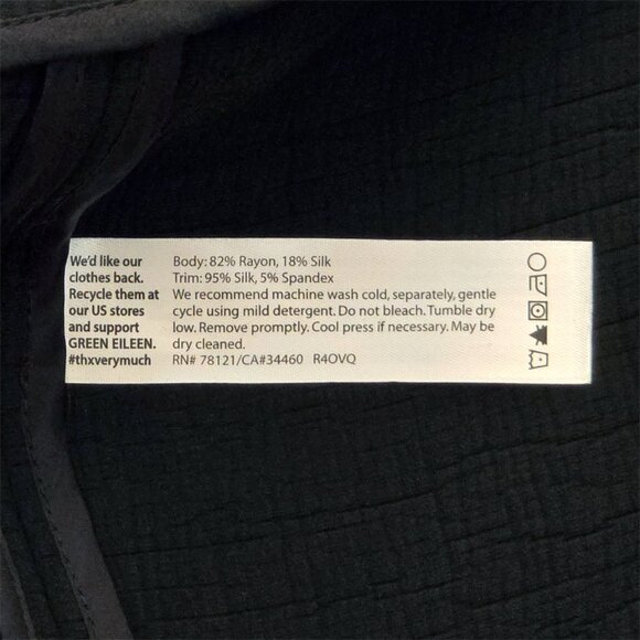 Eileen Fisher Silk-Blend Black Sponge Zippered Jacket - Picture 7 of 8